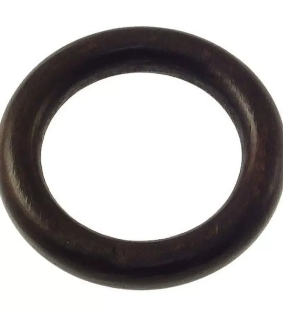 Tessile D'Arredo- 8 anelli in legno per bastone ø28mm x56 int/est - colore noce.