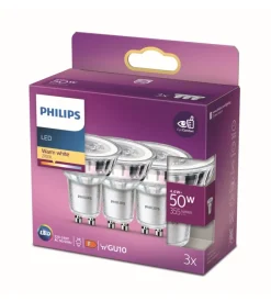 Lampadine-Philips 3 faretti led 355 lm, gu10