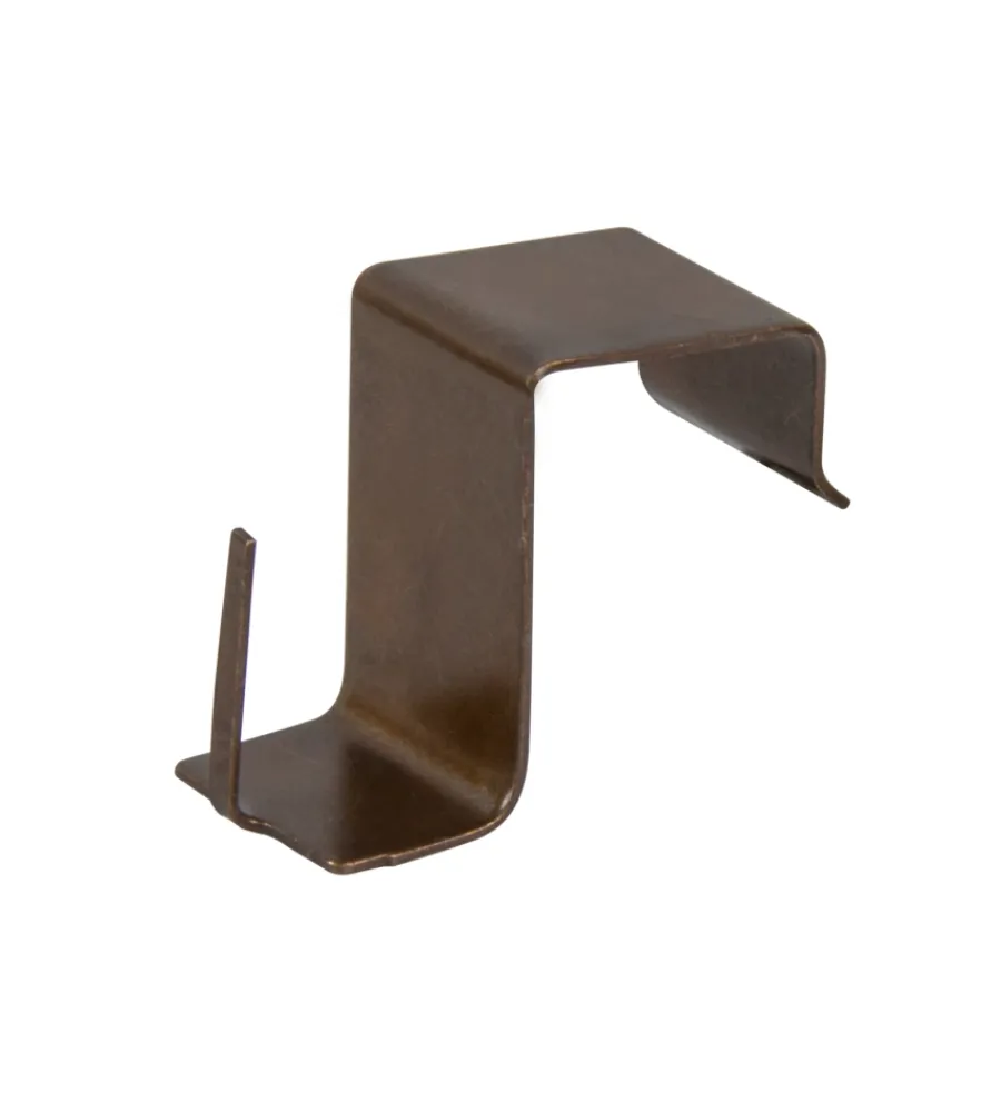 Tessile D'Arredo- 4 ganci in acciaio per astine per non forare i serramenti di legno o di pvc
