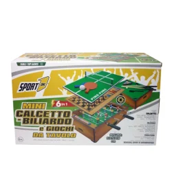 Giochi E Casette Bimbo- 6 giochi per bambini in uno: calcetto, biliardo, ping pong e 3 giochi da tavola 51x31x15 cm
