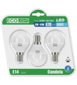 Best 3 lampadine led 6 luce fredda 6400 °k - mini globo Lampadine