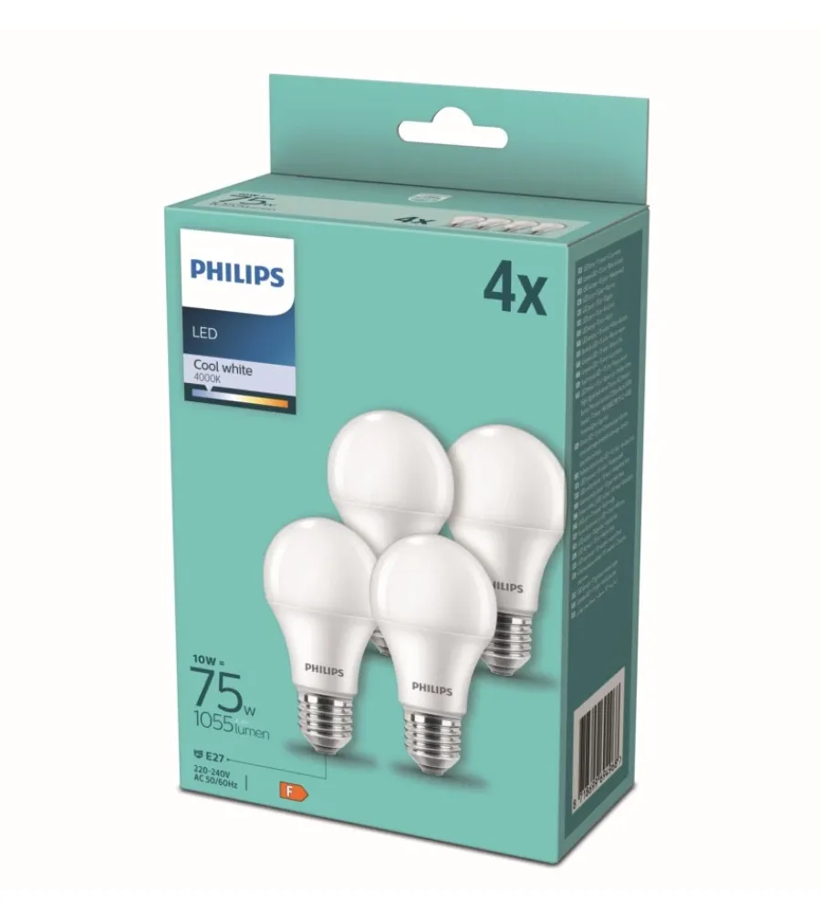 Lampadine- 4 lampadine led philips 75w 4000k