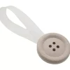 Tessile D'Arredo- 2 miniclip bottone mm38/24 per arricciare/decorare le tende sbiancato.