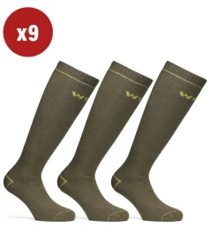 Clearance 9 paia calza lunga invernale da lavoro anti-infortunistica "08" colore verde militare, tg 43/46 - Calze Da Lavoro|Calze Da Lavoro