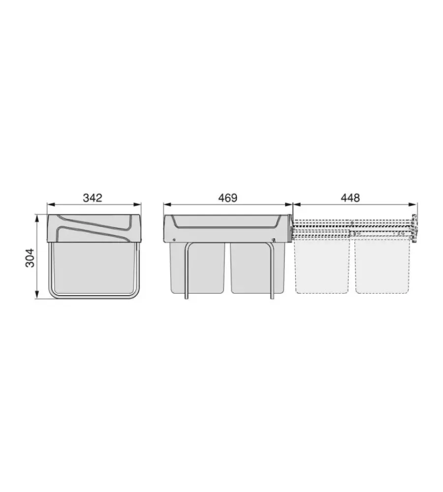 Raccolta Differenziata-Emuca 2 pattumiere per raccolta differenziata, 2x15 l