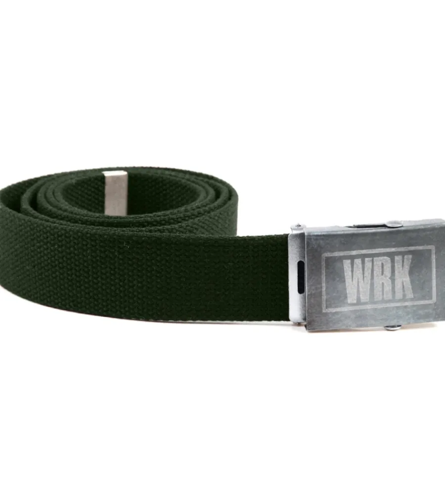 Accessori Abbigliamento|Accessori Abbigliamento-WRK 3 pezzi cintura da lavoro "104" con fibbia in acciaio colore verde militare, tg unica