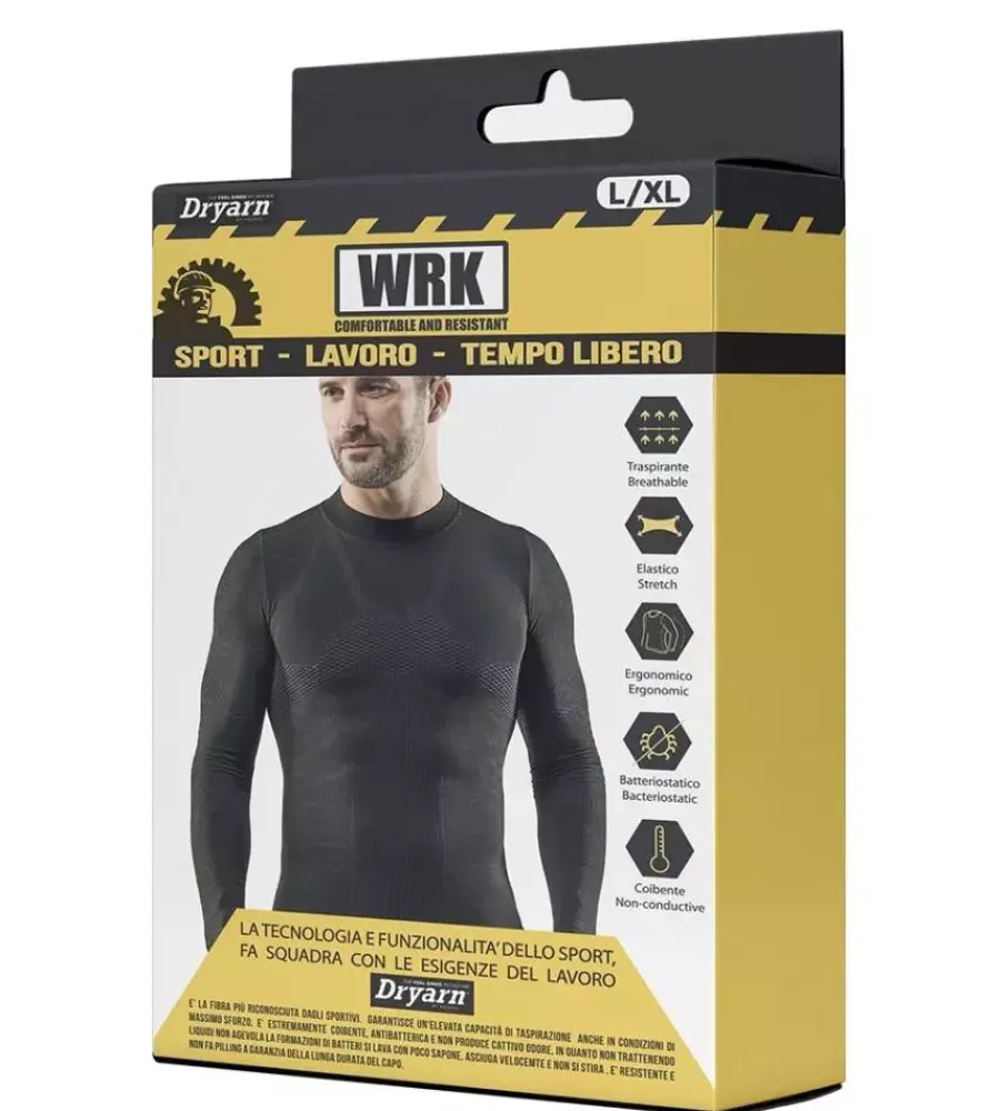 WRK Intimo Tecnico|Intimo Tecnico|3 pezzi maglia tecnica "302" nera con collo a lupetto, tg l/xl -