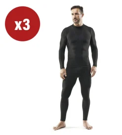 Intimo Tecnico|Intimo Tecnico-WRK 3 pezzi maglia tecnica "302" nera con collo a lupetto, tg s/m -