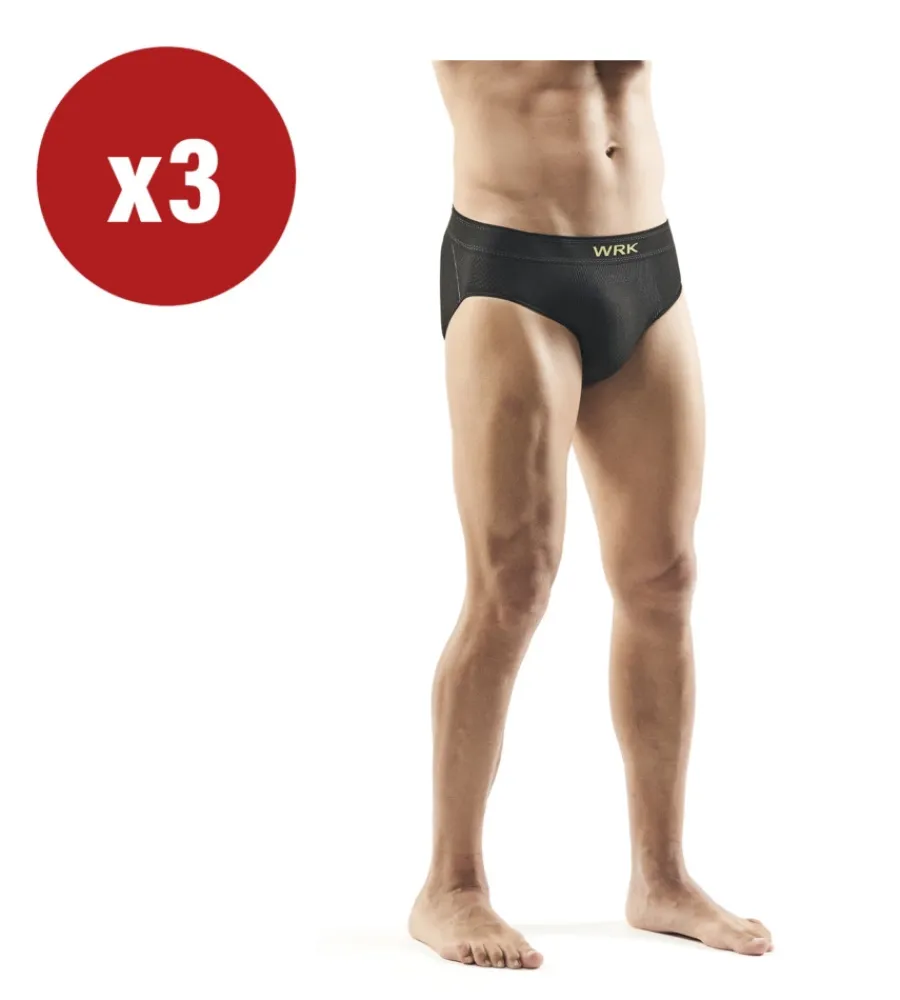 Intimo Tecnico|Intimo Tecnico-WRK 3 pezzi slip uomo tecnico "201" in fibra dryarn colore nero, tg s/m -