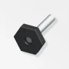 Ferramenta Per Mobili E Infissi-Alfer aluminium 1 piede di regolazione con vite m8 in pvc nero zincato.