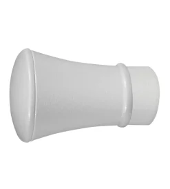 New 2 pomoli bianco a tromba terminale per tubo tende diametro 20 mm Tessile D'Arredo