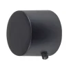 Tessile D'Arredo- 2 pomoli neri a tappo terminale per tubo tende diametro 20 mm