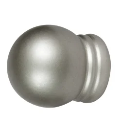 Tessile D'Arredo|2 pomoli nichel a boccia terminale per tubo tende diametro 20 mm
