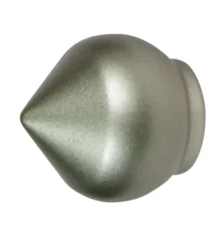 Tessile D'Arredo|2 pomoli nichel a bulbo terminale per tubo tende diametro 20 mm