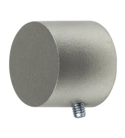 Tessile D'Arredo|2 pomoli nichel a tappo terminale per tubo tende diametro 20 mm