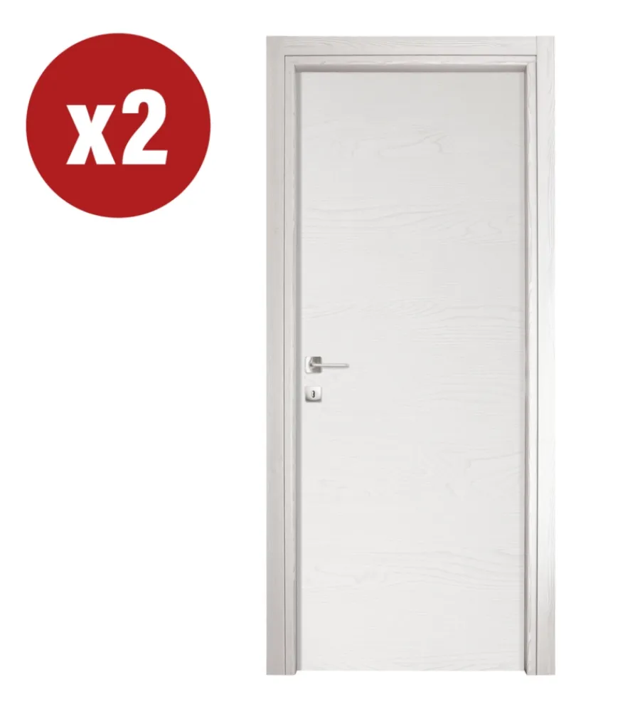 Hot 2 porte battenti da interno reversibili frassino bianco, 70x200 cm Porte, Scale E Pavimenti