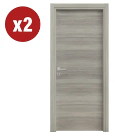 Sale 2 porte battenti da interno reversibili in rovere grigio, 80x210 cm Porte, Scale E Pavimenti