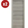 Porte, Scale E Pavimenti- 2 porte battenti da interno reversibili in rovere grigio, 70x210 cm