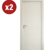 Porte, Scale E Pavimenti|2 porte battenti da interno reversibili quarzo, 80x210 cm