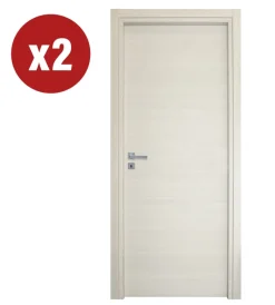 Porte, Scale E Pavimenti|2 porte battenti da interno reversibili quarzo, 80x210 cm