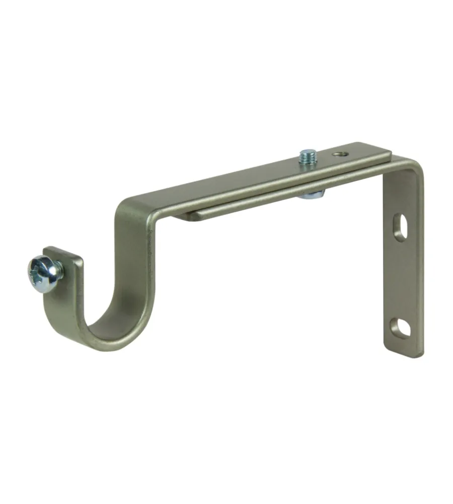 Tessile D'Arredo- 2 supporti 11-15 cm nichel piattina per tubo tenda diametro 20 mm