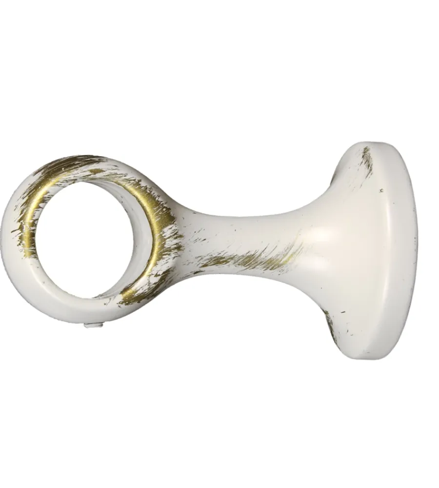 Clearance 1 supporto avorio oro monoblocco fisso chiuso per tubo tende diametro 20 mm Tessile D'Arredo