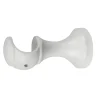 Tessile D'Arredo- 1 supporto monoblocco aperto da 8 cm per bastone legno diametro 28 mm - bianco