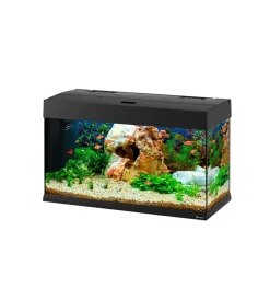 Acquariologia- Acquario dubai 80 nero con led - 81 x 36 x h 51 cm, 125 l - ferplast