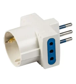 Multiprese Ed Adattatori-Poly Pool Adattatore multiplo spina e 2 prese 10 a e 1 presa standard tedesco, colore bianco