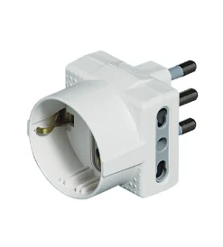 Bticino Multiprese Ed Adattatori|Adattatore tris 1 schuko 2 bipasso bianco - .
