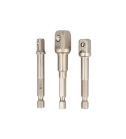 Best Adattatori da 50 mm. con attacco 1/4” per 1/4” - 3/8” - 1/2” 3 pz. Chiavi