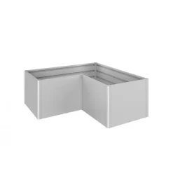 Biohort Coltivazione E Cura|Aiuola rialzata da esterno argento metallizzato, misura l2x1 -