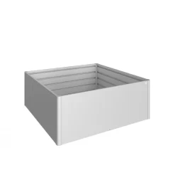Biohort Coltivazione E Cura|Aiuola rialzata da esterno argento metallizzato, misura 2x2 -