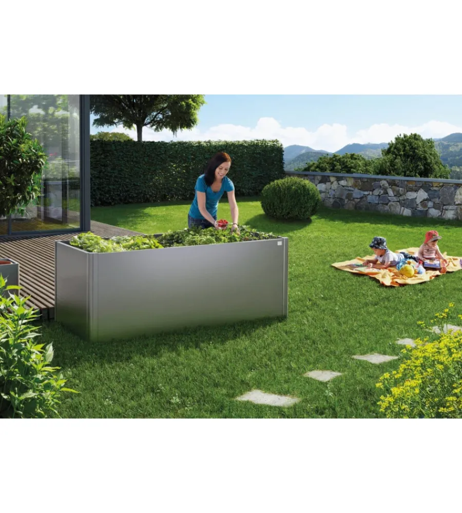 Coltivazione E Cura-Biohort Aiuola rialzata 2x1 grigio quarzo metallizzato - . 68015