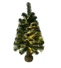 Decorazione Casa- Alberello di natale con fibre ottiche bianco caldo, h60 cm
