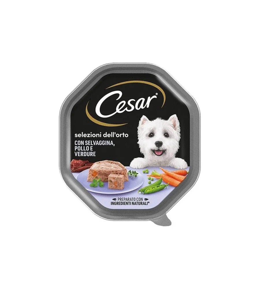 Alimenti Umido Cane- Alimento umido per cani cesar "ricette di campagna" con pollo, selvaggina e verdure 150 gr