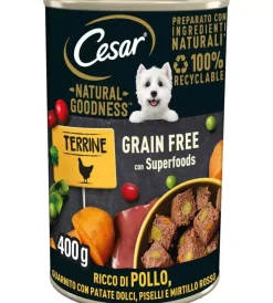Alimenti Umido Cane|Alimento umido per cani cesar con pollo, patate e piselli 400 gr