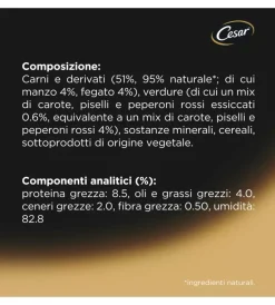 Alimenti Umido Cane- Alimento umido per cani cesar con manzo e verdurine 150 gr