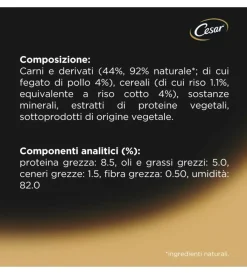 Alimenti Umido Cane|Alimento umido per cani cesar con pollo e riso 150 gr