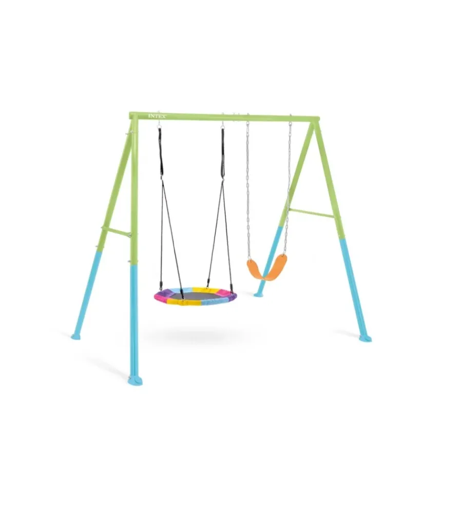 Intex Giochi E Casette Bimbo|Altalena colorata con set di gioco a 2 componenti 254x235x200 cm - cod. 44125