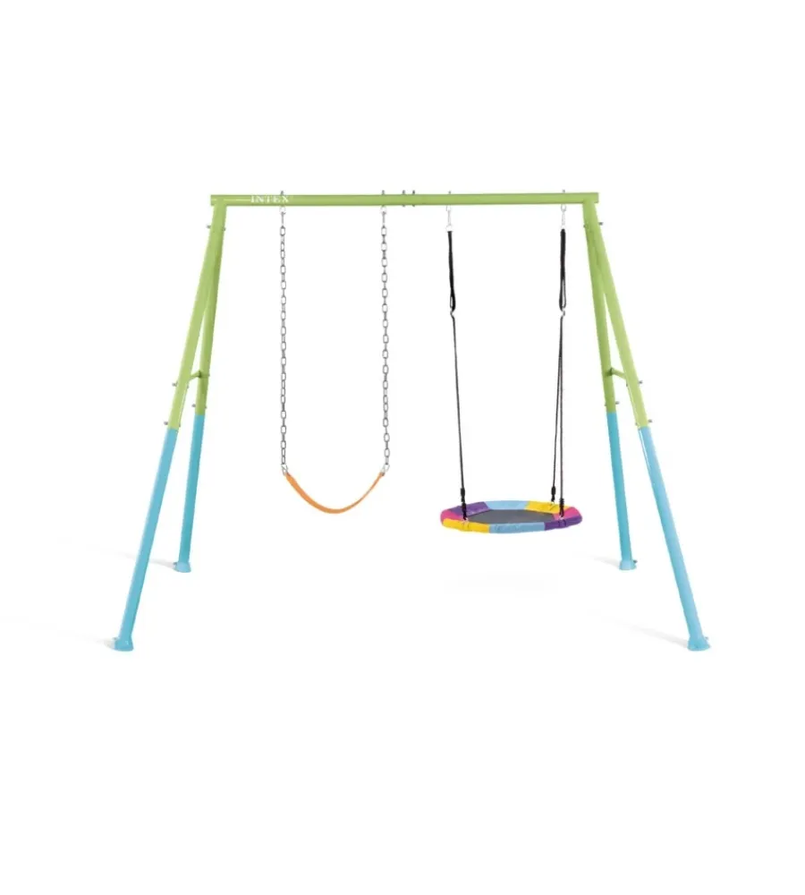 Intex Giochi E Casette Bimbo|Altalena colorata con set di gioco a 2 componenti 254x235x200 cm - cod. 44125