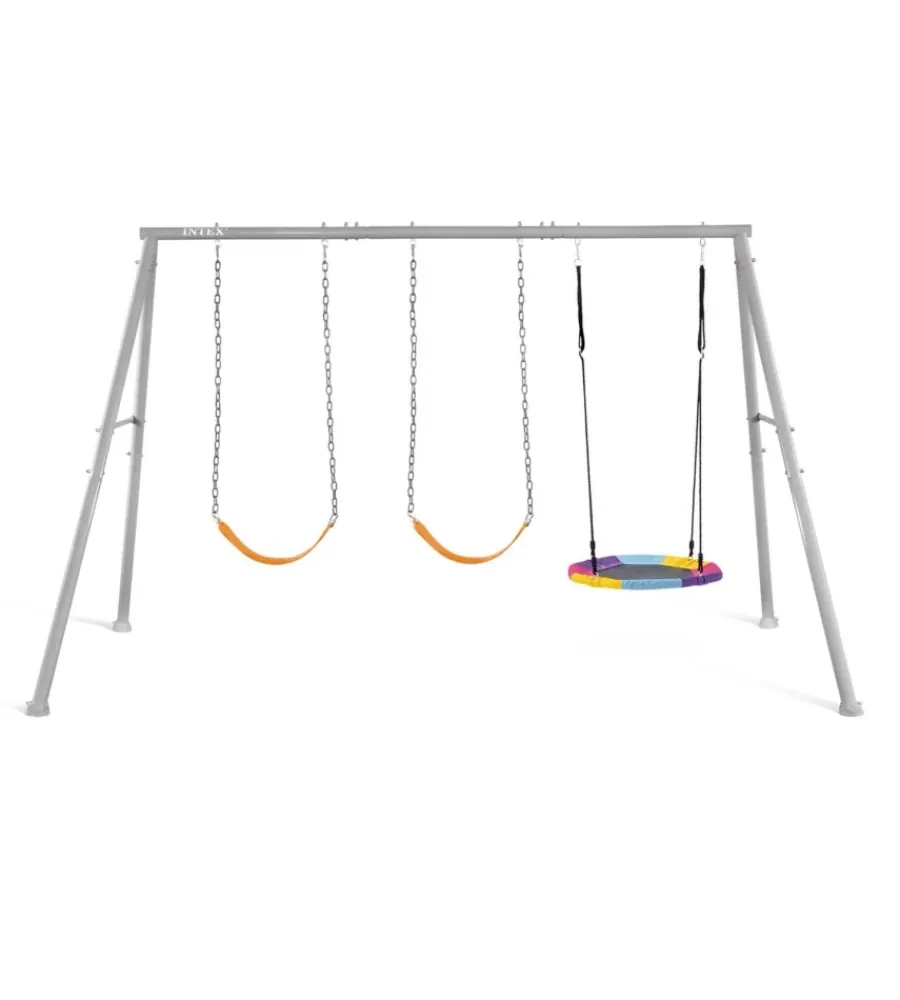 Clearance Altalena grigio con set di gioco a 3 funzioni 343x235x200 cm - cod. 44134 Giochi E Casette Bimbo