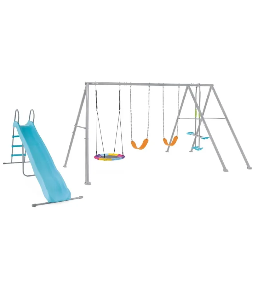 Best Altalena grigio con set di gioco a 5 funzioni 442x235x200 cm - cod. 44152 Giochi E Casette Bimbo