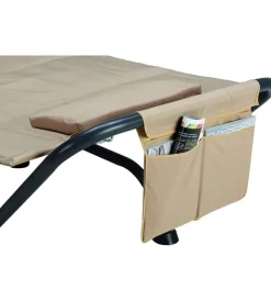 Mobili Da Giardino E Accessori- Amaca da esterno essenza "maldive" con supporto in acciaio e pvc colore beige 230x98x82 cm