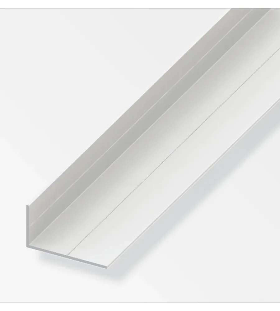 Ferramenta Per Mobili E Infissi-Alfer aluminium Angolare lati disuguali 29.5x53.6 pvc bianco - 1 metro.