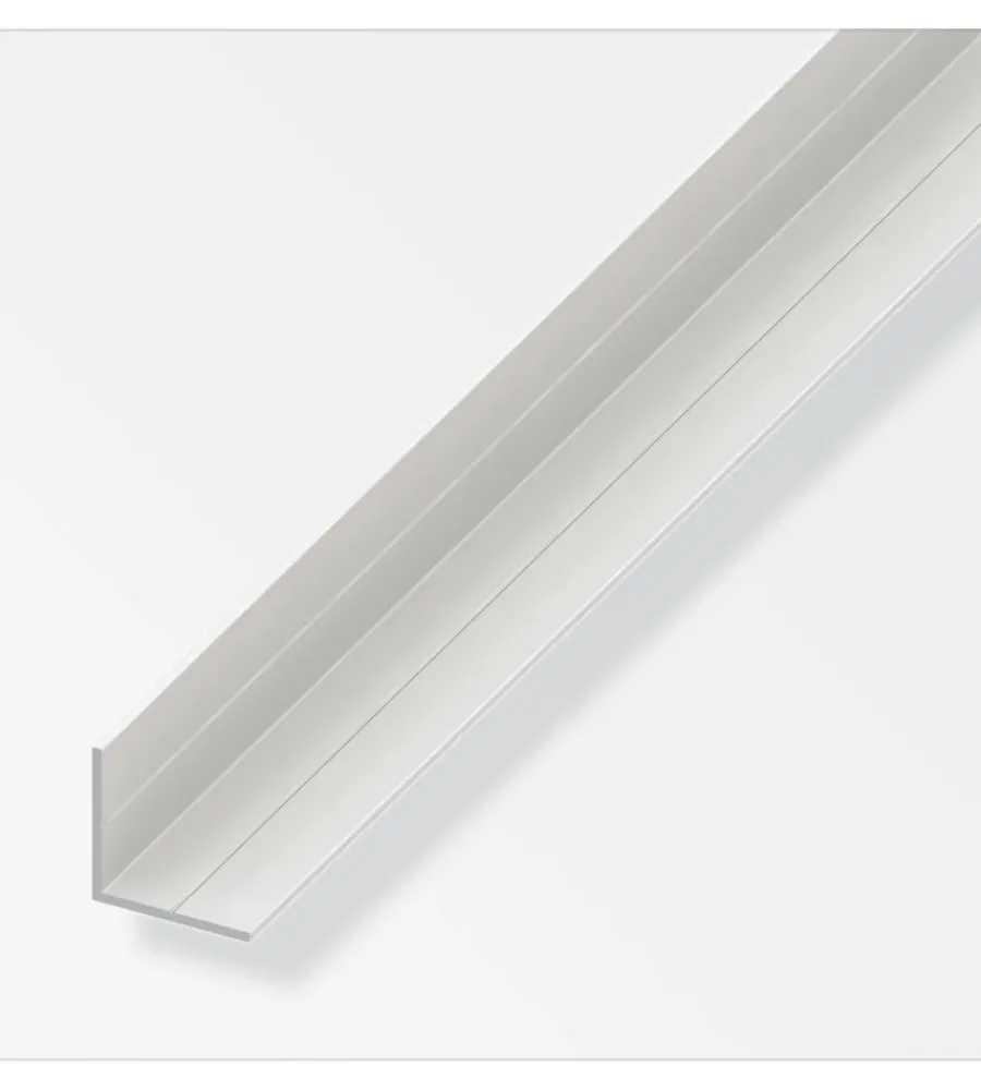 Ferramenta Per Mobili E Infissi-Alfer aluminium Angolare lati uguali 29.5x2.4 pvc bianco - 1 metro.