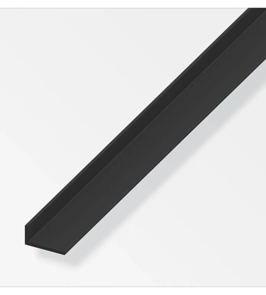 Ferramenta Per Mobili E Infissi-Alfer aluminium Angolare pvc nero 25x20x2.0 - 1 metro.
