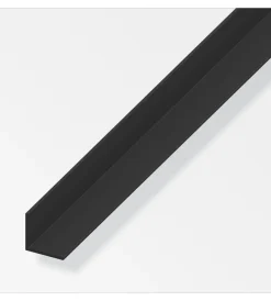 Ferramenta Per Mobili E Infissi-Alfer aluminium Angolare pvc nero 10x10x1 - 1 metro.