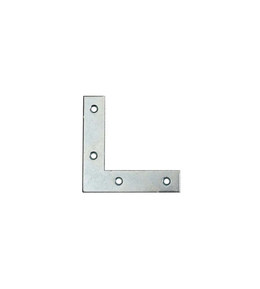 Ferramenta Per Mobili E Infissi- Angoli di rinforzo in acciaio zincato bianco 30 x 30 mm. 4 pz.