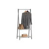 Mobili Da Ingresso- Appendiabiti bianco e grigio in metallo e legno, 64x400x150 cm
